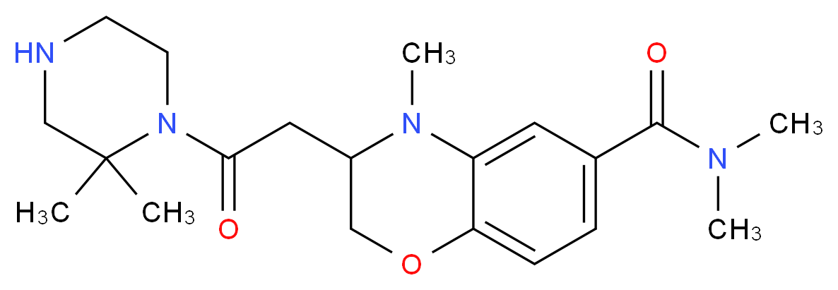 3-[2-(2,2-dimethylpiperazin-1-yl)-2-oxoethyl]-N,N,4-trimethyl-3,4-dihydro-2H-1,4-benzoxazine-6-carboxamide_分子结构_CAS_)