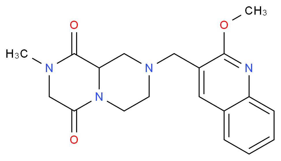 8-[(2-methoxyquinolin-3-yl)methyl]-2-methyltetrahydro-2H-pyrazino[1,2-a]pyrazine-1,4(3H,6H)-dione_分子结构_CAS_)