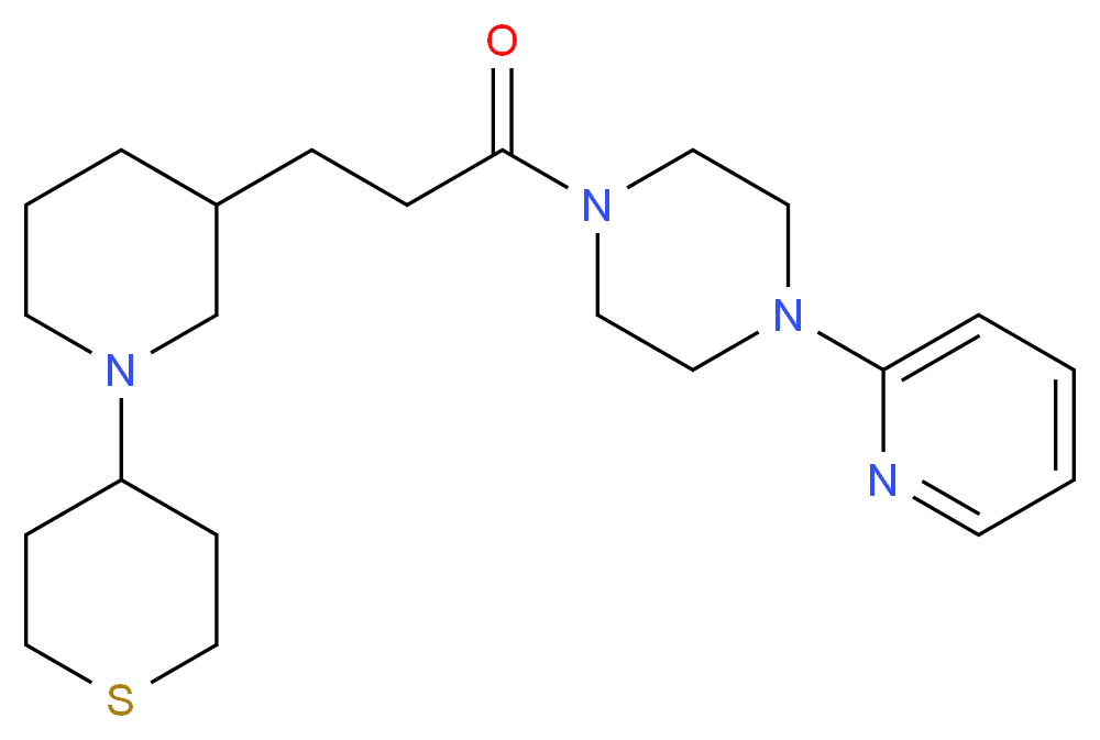 1-(2-pyridinyl)-4-{3-[1-(tetrahydro-2H-thiopyran-4-yl)-3-piperidinyl]propanoyl}piperazine_分子结构_CAS_)