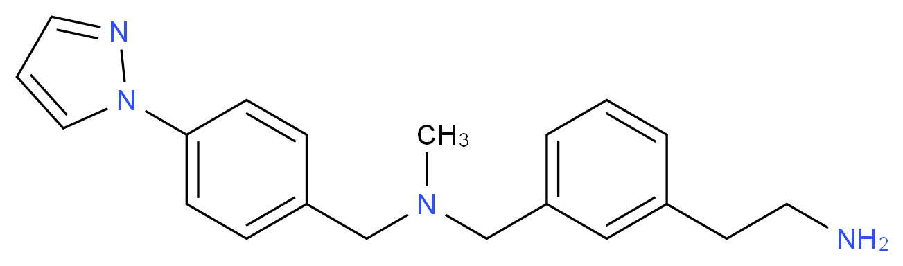 2-[3-({methyl[4-(1H-pyrazol-1-yl)benzyl]amino}methyl)phenyl]ethanamine_分子结构_CAS_)