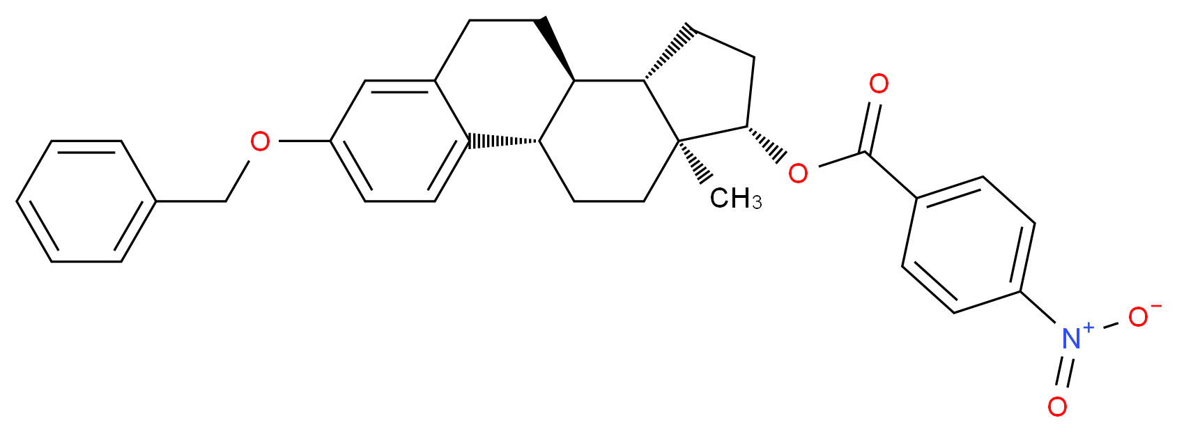 (1S,10R,11S,14S,15S)-5-(benzyloxy)-15-methyltetracyclo[8.7.0.0<sup>2</sup>,<sup>7</sup>.0<sup>1</sup><sup>1</sup>,<sup>1</sup><sup>5</sup>]heptadeca-2,4,6-trien-14-yl 4-nitrobenzoate_分子结构_CAS_229486-10-6