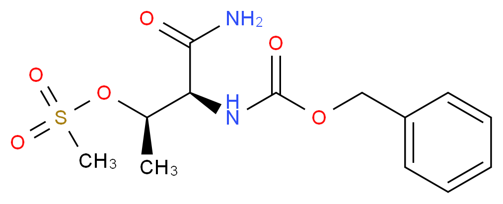 benzyl N-[(1S,2R)-1-carbamoyl-2-(methanesulfonyloxy)propyl]carbamate_分子结构_CAS_80082-51-5