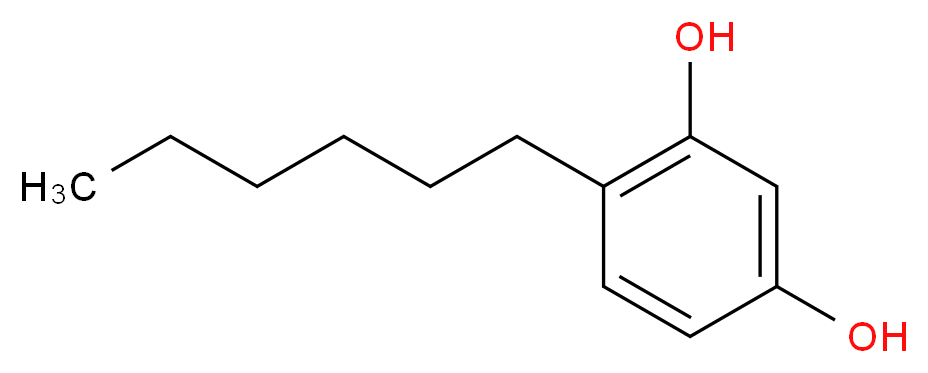 4-hexylbenzene-1,3-diol_分子结构_CAS_136-77-6