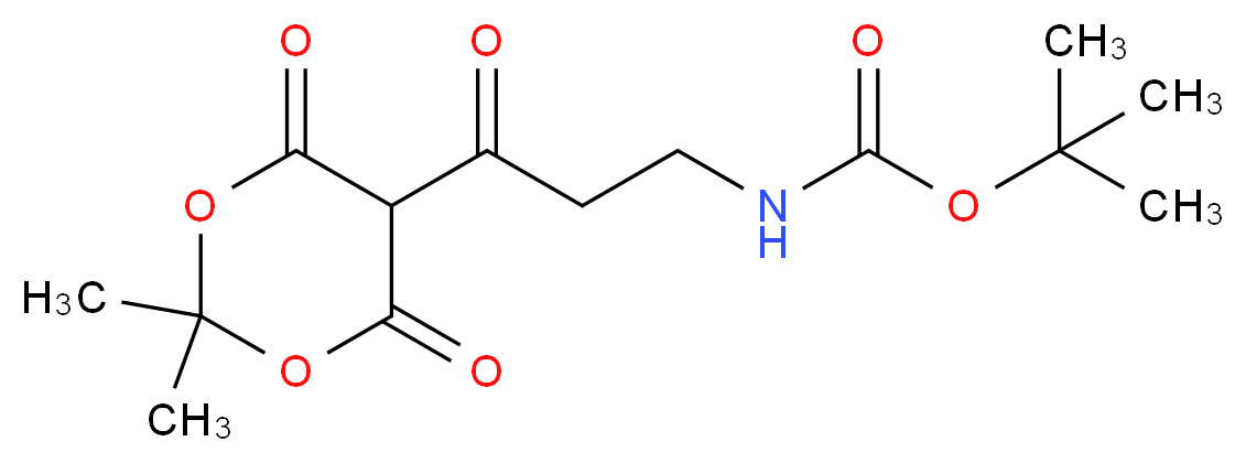 tert-butyl N-[3-(2,2-dimethyl-4,6-dioxo-1,3-dioxan-5-yl)-3-oxopropyl]carbamate_分子结构_CAS_865364-92-7
