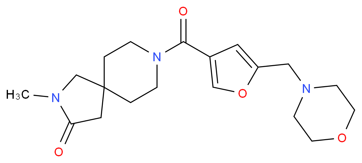 2-methyl-8-[5-(4-morpholinylmethyl)-3-furoyl]-2,8-diazaspiro[4.5]decan-3-one_分子结构_CAS_)