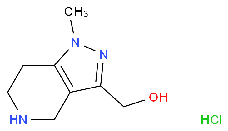 {1-methyl-1H,4H,5H,6H,7H-pyrazolo[4,3-c]pyridin-3-yl}methanol hydrochloride_分子结构_CAS_1227465-76-0