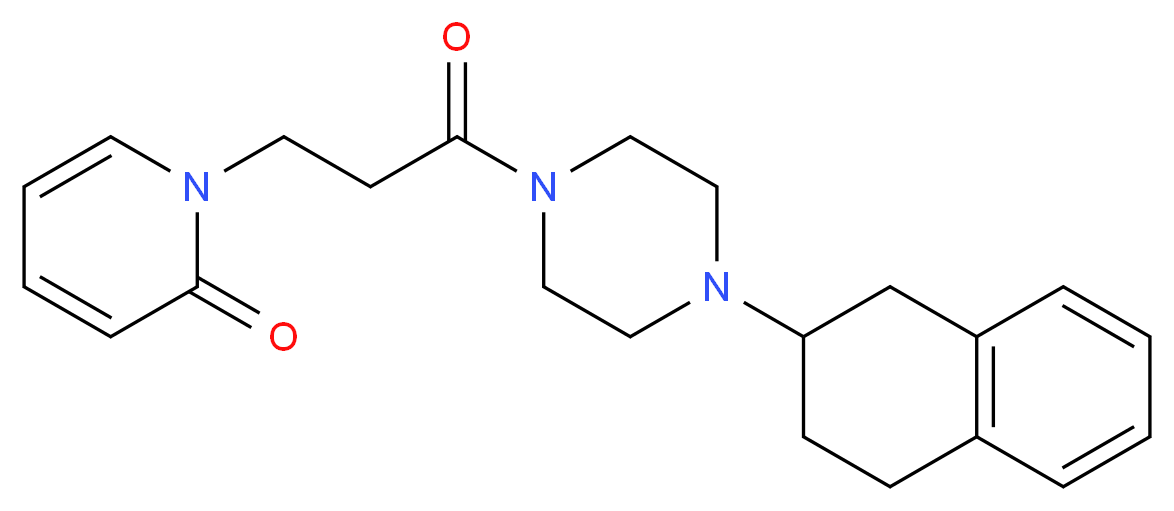 1-{3-oxo-3-[4-(1,2,3,4-tetrahydro-2-naphthalenyl)-1-piperazinyl]propyl}-2(1H)-pyridinone_分子结构_CAS_)