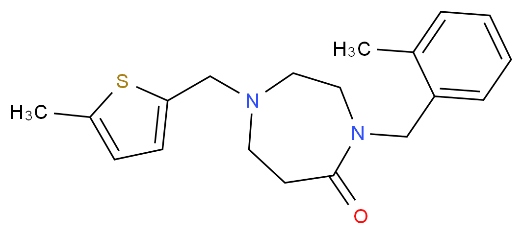 4-(2-methylbenzyl)-1-[(5-methyl-2-thienyl)methyl]-1,4-diazepan-5-one_分子结构_CAS_)