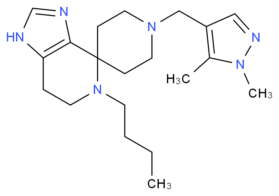 5-butyl-1'-[(1,5-dimethyl-1H-pyrazol-4-yl)methyl]-1,5,6,7-tetrahydrospiro[imidazo[4,5-c]pyridine-4,4'-piperidine]_分子结构_CAS_)