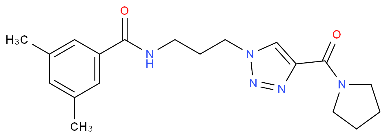 3,5-dimethyl-N-{3-[4-(1-pyrrolidinylcarbonyl)-1H-1,2,3-triazol-1-yl]propyl}benzamide_分子结构_CAS_)