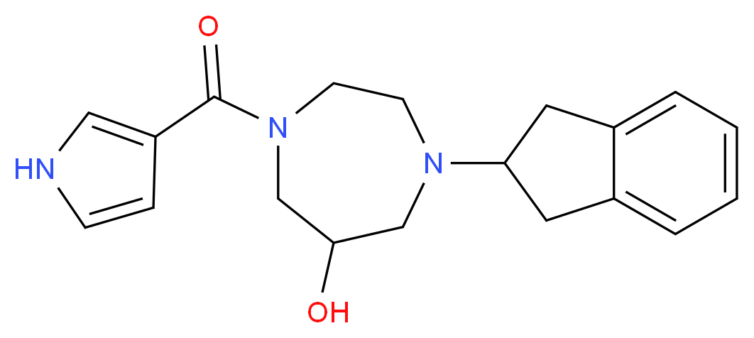 1-(2,3-dihydro-1H-inden-2-yl)-4-(1H-pyrrol-3-ylcarbonyl)-1,4-diazepan-6-ol_分子结构_CAS_)