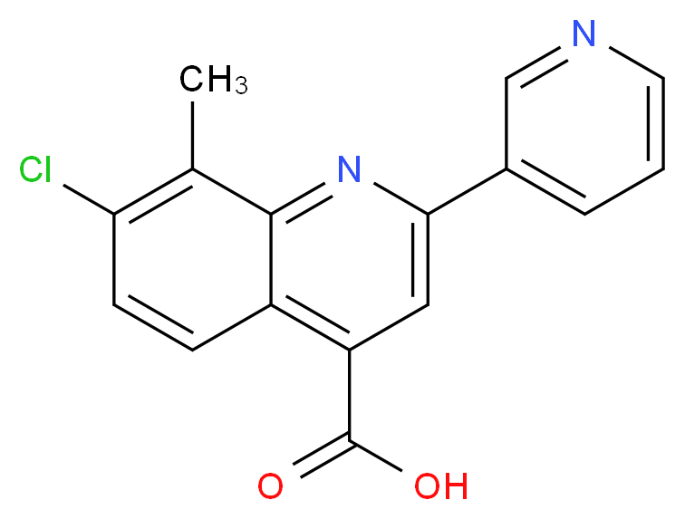 7-Chloro-8-methyl-2-pyridin-3-ylquinoline-4-carboxylic acid_分子结构_CAS_)
