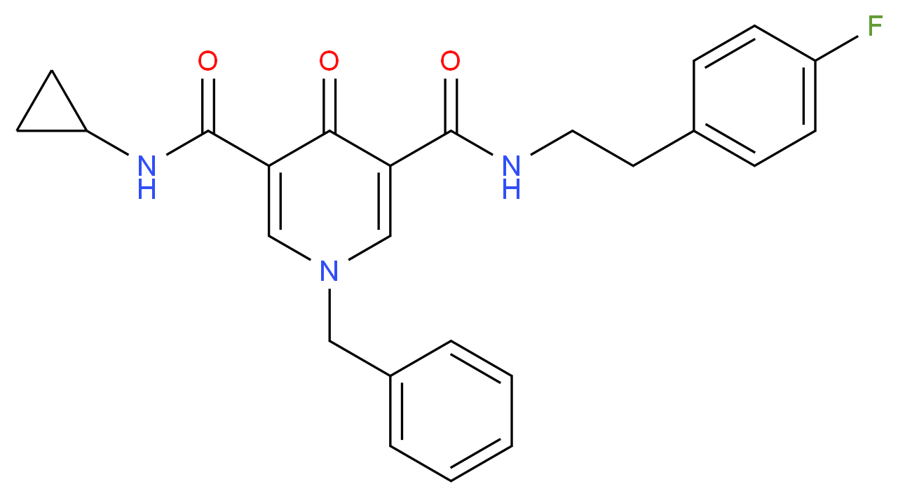 1-benzyl-N-cyclopropyl-N'-[2-(4-fluorophenyl)ethyl]-4-oxo-1,4-dihydro-3,5-pyridinedicarboxamide_分子结构_CAS_)