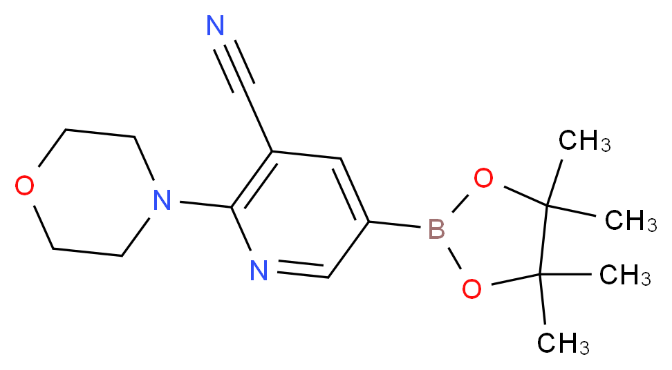 2-(morpholin-4-yl)-5-(tetramethyl-1,3,2-dioxaborolan-2-yl)pyridine-3-carbonitrile_分子结构_CAS_1356068-62-6