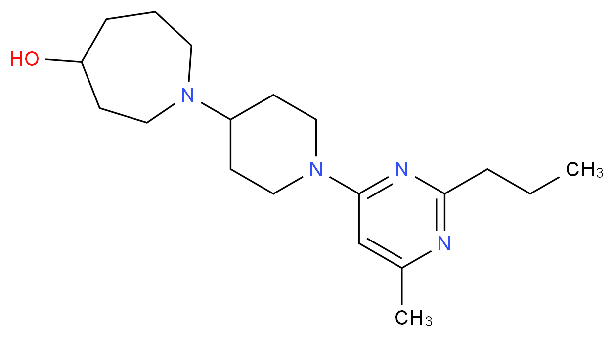 1-[1-(6-methyl-2-propylpyrimidin-4-yl)piperidin-4-yl]azepan-4-ol_分子结构_CAS_)