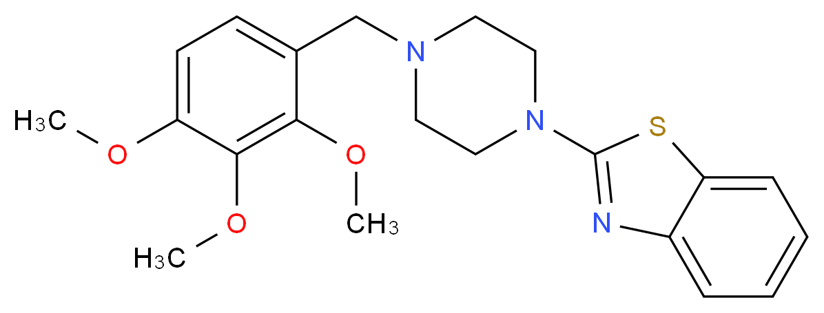 2-[4-(2,3,4-trimethoxybenzyl)-1-piperazinyl]-1,3-benzothiazole_分子结构_CAS_)