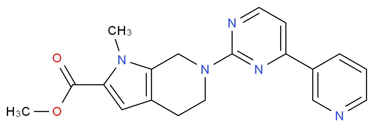 methyl 1-methyl-6-[4-(3-pyridinyl)-2-pyrimidinyl]-4,5,6,7-tetrahydro-1H-pyrrolo[2,3-c]pyridine-2-carboxylate_分子结构_CAS_)