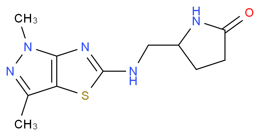 5-{[(1,3-dimethyl-1H-pyrazolo[3,4-d][1,3]thiazol-5-yl)amino]methyl}pyrrolidin-2-one_分子结构_CAS_)