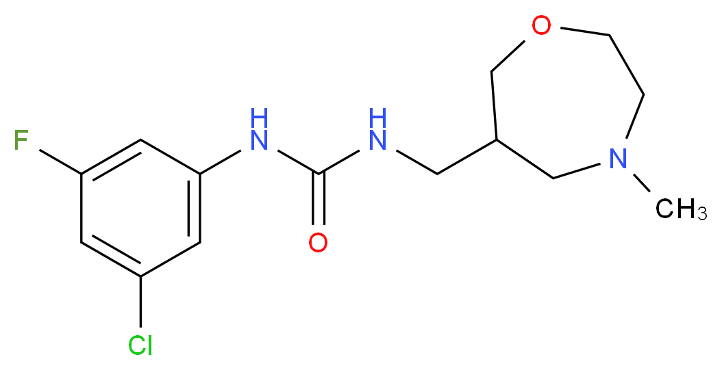 N-(3-chloro-5-fluorophenyl)-N'-[(4-methyl-1,4-oxazepan-6-yl)methyl]urea_分子结构_CAS_)