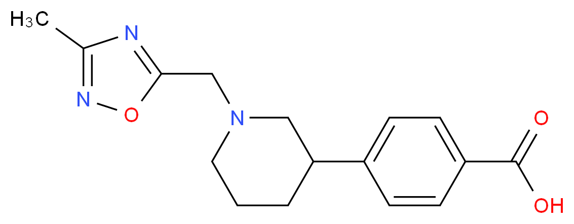 4-{1-[(3-methyl-1,2,4-oxadiazol-5-yl)methyl]piperidin-3-yl}benzoic acid_分子结构_CAS_)
