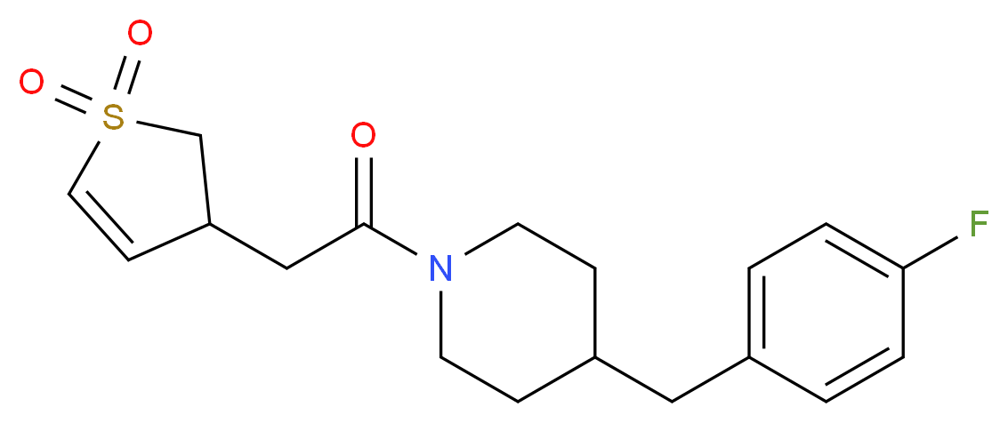 1-[(1,1-dioxido-2,3-dihydro-3-thienyl)acetyl]-4-(4-fluorobenzyl)piperidine_分子结构_CAS_)