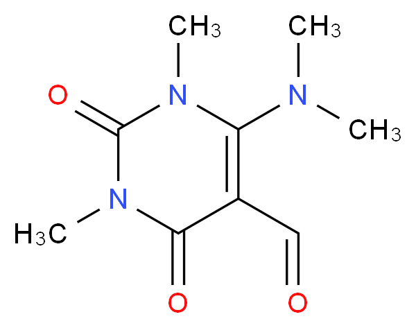 6-二甲基胺-1,3-二甲基-2,4-二氧-1,2,3,4-四氢嘧啶-5-甲醛_分子结构_CAS_35824-92-1)