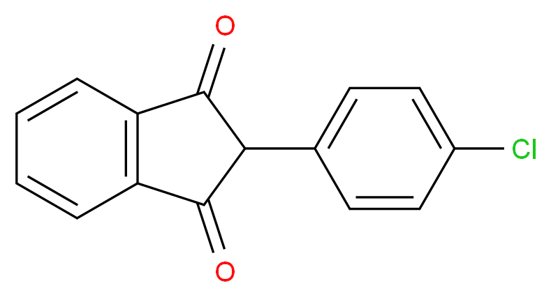 2-(4-氯苯基)茚满-1,3-二酮_分子结构_CAS_1146-99-2)