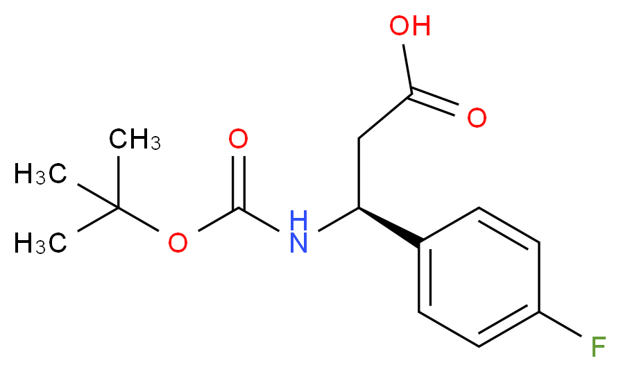 (3S)-3-{[(tert-butoxy)carbonyl]amino}-3-(4-fluorophenyl)propanoic acid_分子结构_CAS_479064-88-5