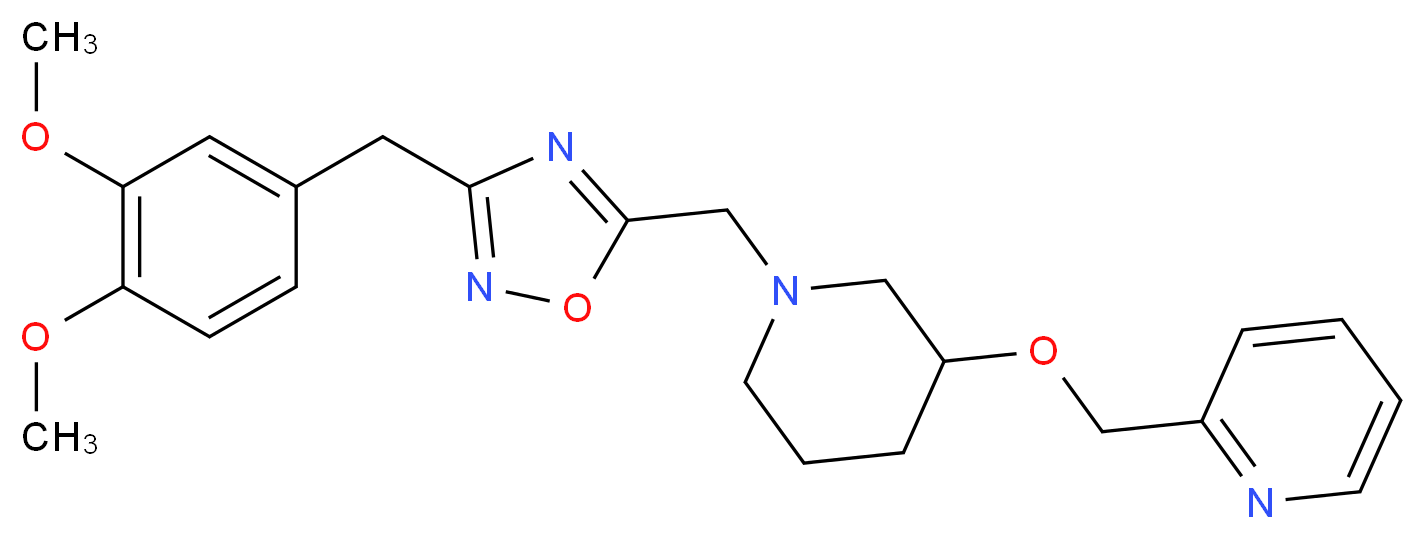 2-{[(1-{[3-(3,4-dimethoxybenzyl)-1,2,4-oxadiazol-5-yl]methyl}-3-piperidinyl)oxy]methyl}pyridine_分子结构_CAS_)