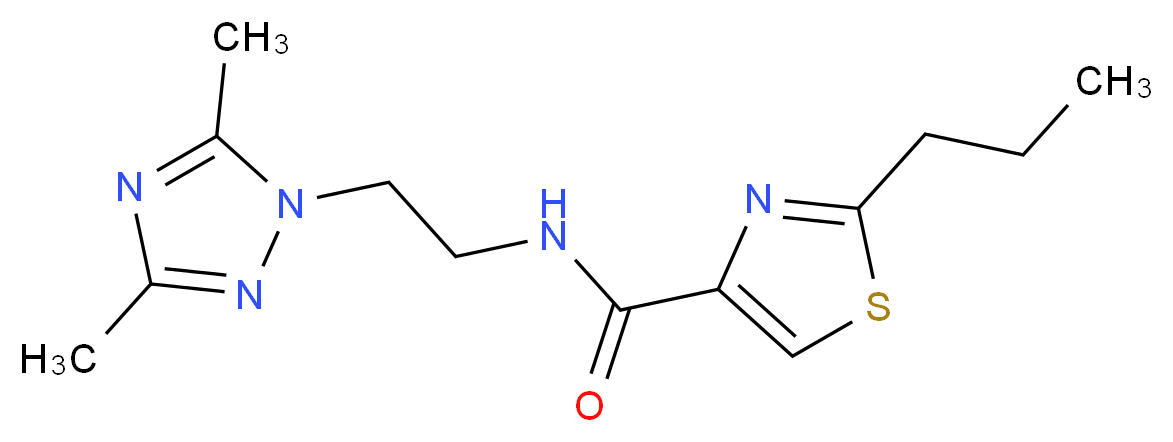 N-[2-(3,5-dimethyl-1H-1,2,4-triazol-1-yl)ethyl]-2-propyl-1,3-thiazole-4-carboxamide_分子结构_CAS_)