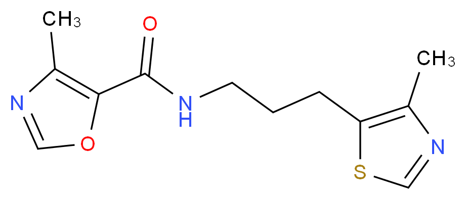 4-methyl-N-[3-(4-methyl-1,3-thiazol-5-yl)propyl]-1,3-oxazole-5-carboxamide_分子结构_CAS_)