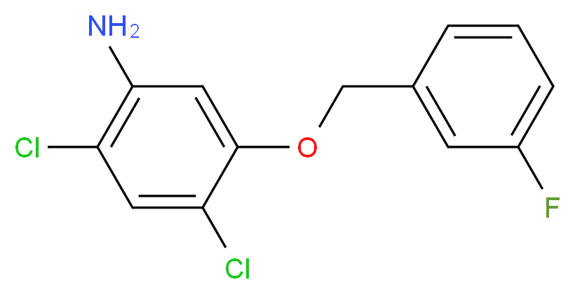 2,4-Dichloro-5-[(3-fluorobenzyl)oxy]aniline_分子结构_CAS_439095-33-7)