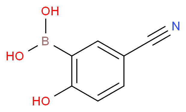 (5-cyano-2-hydroxyphenyl)boronic acid_分子结构_CAS_1256355-57-3