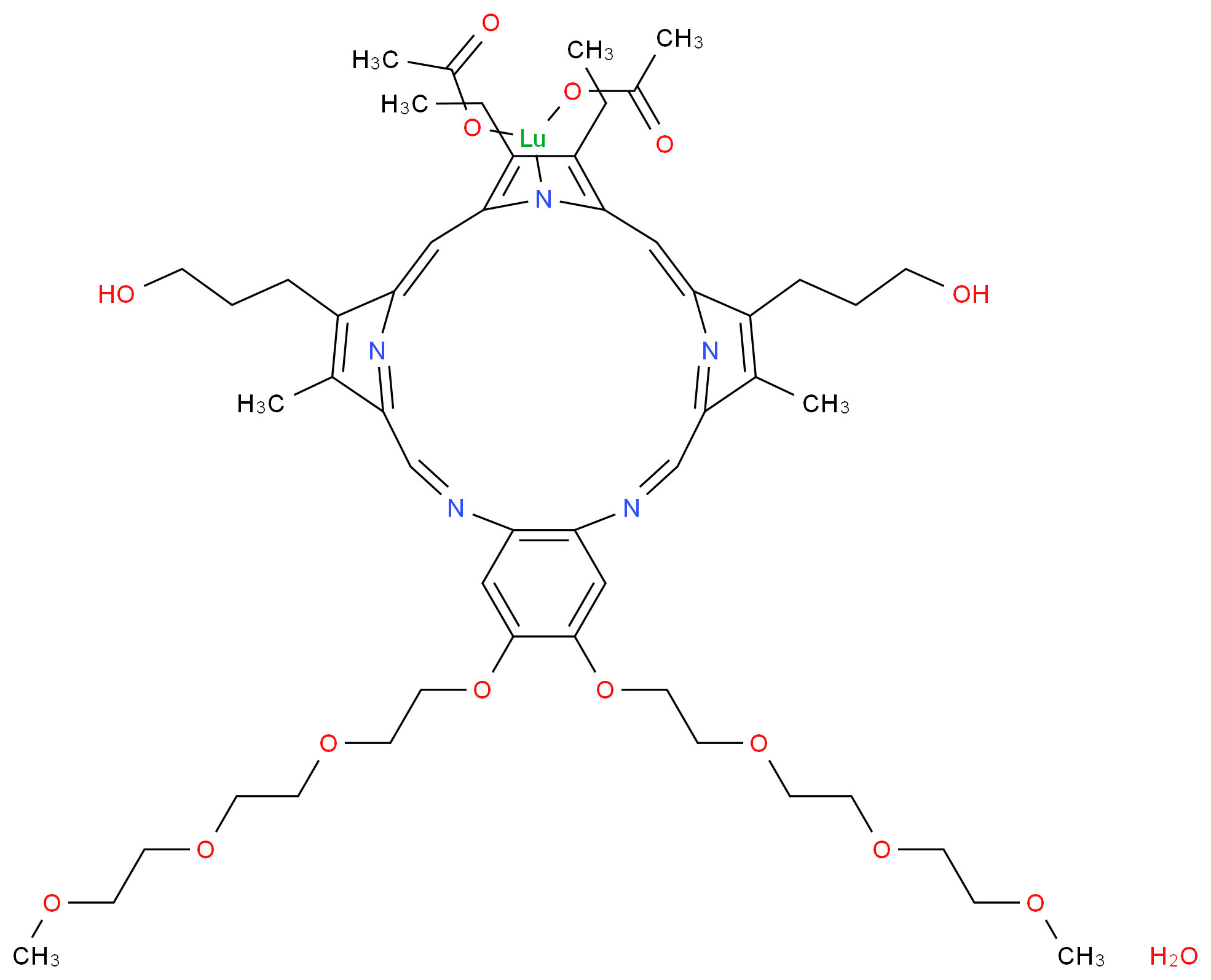 Motexafin Lutetium Hydrate_分子结构_CAS_156436-90-7)