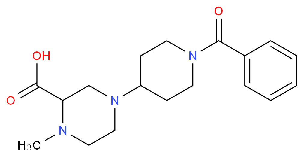 4-(1-benzoylpiperidin-4-yl)-1-methylpiperazine-2-carboxylic acid_分子结构_CAS_)