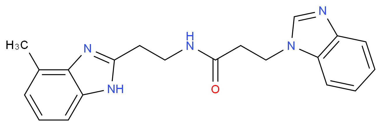 3-(1H-benzimidazol-1-yl)-N-[2-(4-methyl-1H-benzimidazol-2-yl)ethyl]propanamide_分子结构_CAS_)