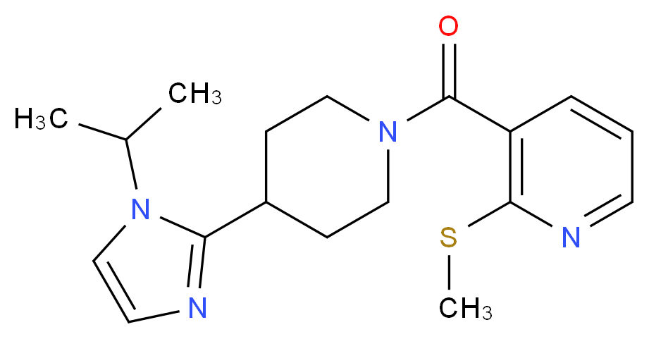 3-{[4-(1-isopropyl-1H-imidazol-2-yl)piperidin-1-yl]carbonyl}-2-(methylthio)pyridine_分子结构_CAS_)