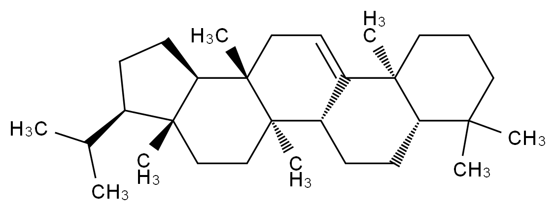 (1R,2R,5R,6R,9R,10S,14S,19S)-2,5,10,14,18,18-hexamethyl-6-(propan-2-yl)pentacyclo[11.8.0.0<sup>2</sup>,<sup>1</sup><sup>0</sup>.0<sup>5</sup>,<sup>9</sup>.0<sup>1</sup><sup>4</sup>,<sup>1</sup><sup>9</sup>]henicos-12-ene_分子结构_CAS_1615-99-2