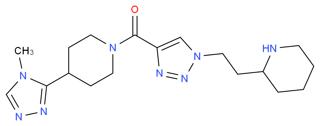 4-(4-methyl-4H-1,2,4-triazol-3-yl)-1-{[1-(2-piperidin-2-ylethyl)-1H-1,2,3-triazol-4-yl]carbonyl}piperidine_分子结构_CAS_)