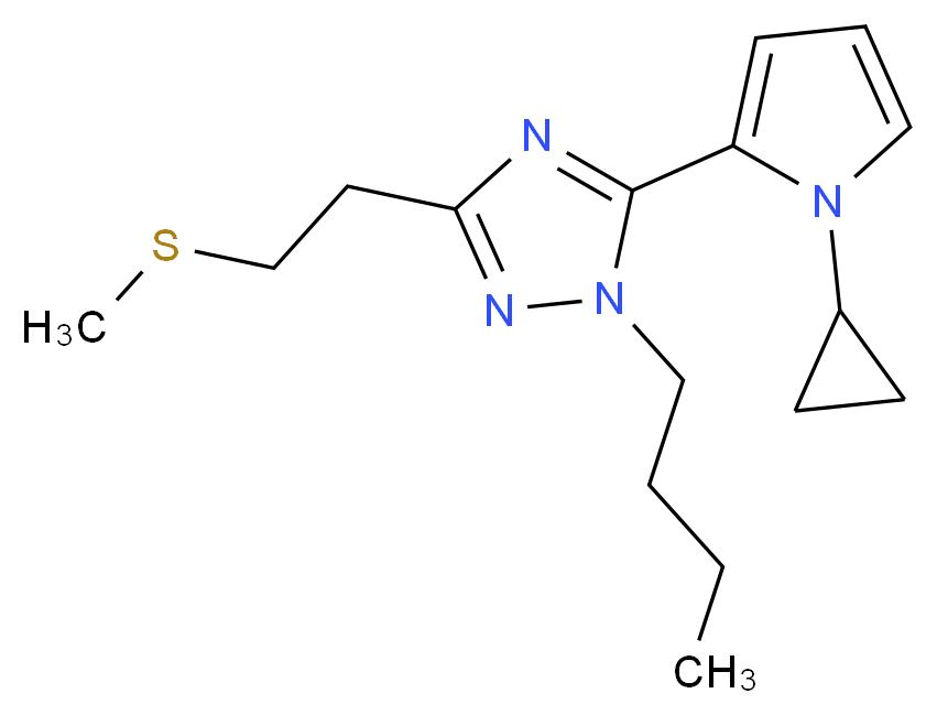 1-butyl-5-(1-cyclopropyl-1H-pyrrol-2-yl)-3-[2-(methylthio)ethyl]-1H-1,2,4-triazole_分子结构_CAS_)