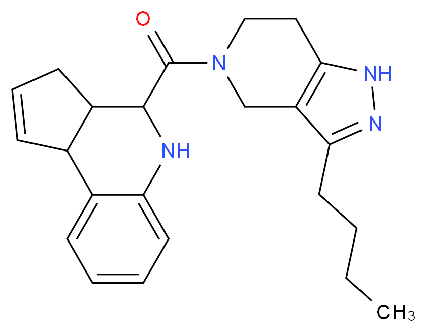 4-[(3-butyl-1,4,6,7-tetrahydro-5H-pyrazolo[4,3-c]pyridin-5-yl)carbonyl]-3a,4,5,9b-tetrahydro-3H-cyclopenta[c]quinoline_分子结构_CAS_)