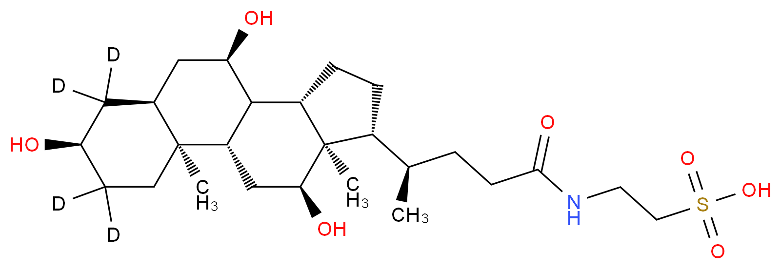 Taurocholic Acid-d4DISCONTINUED. See T008852_分子结构_CAS_252030-90-3)