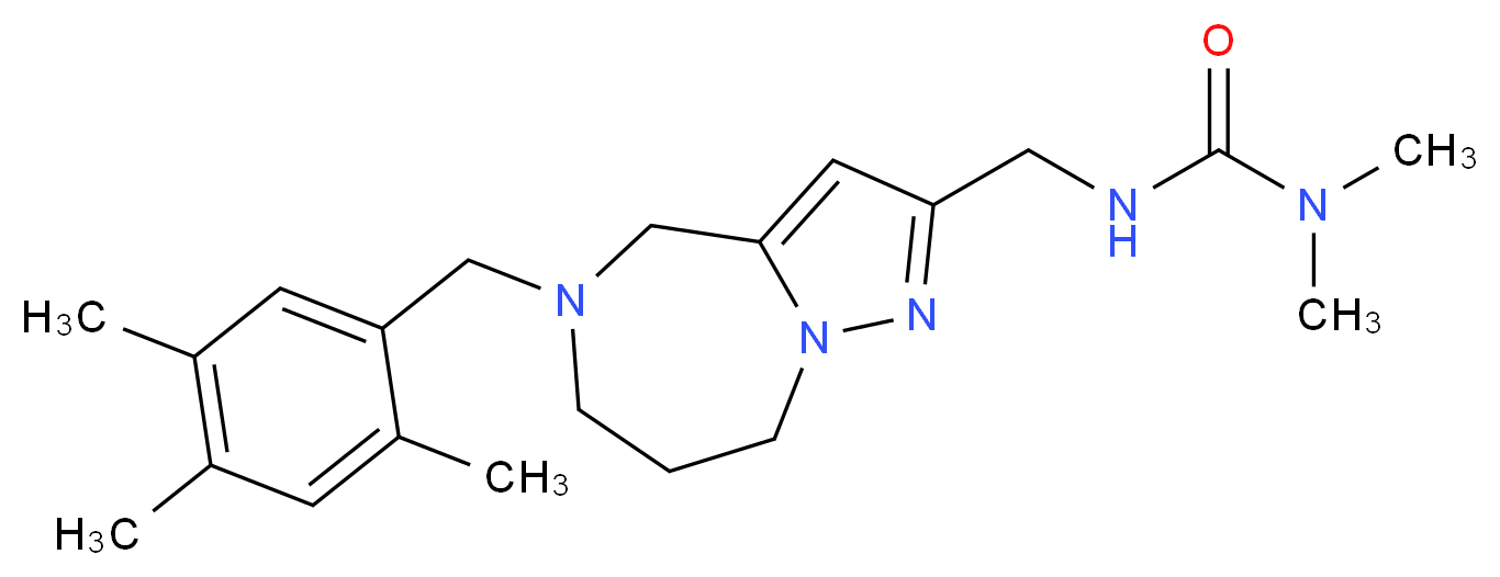 N,N-dimethyl-N'-{[5-(2,4,5-trimethylbenzyl)-5,6,7,8-tetrahydro-4H-pyrazolo[1,5-a][1,4]diazepin-2-yl]methyl}urea_分子结构_CAS_)