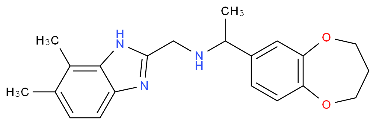 1-(3,4-dihydro-2H-1,5-benzodioxepin-7-yl)-N-[(6,7-dimethyl-1H-benzimidazol-2-yl)methyl]ethanamine_分子结构_CAS_)