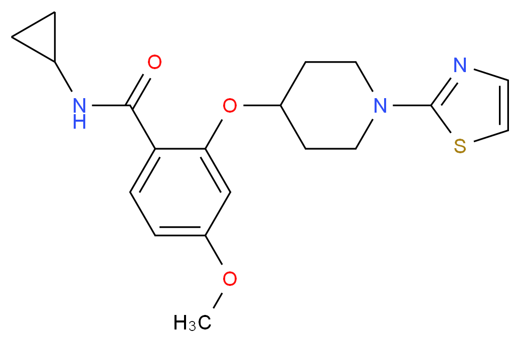 N-cyclopropyl-4-methoxy-2-{[1-(1,3-thiazol-2-yl)piperidin-4-yl]oxy}benzamide_分子结构_CAS_)