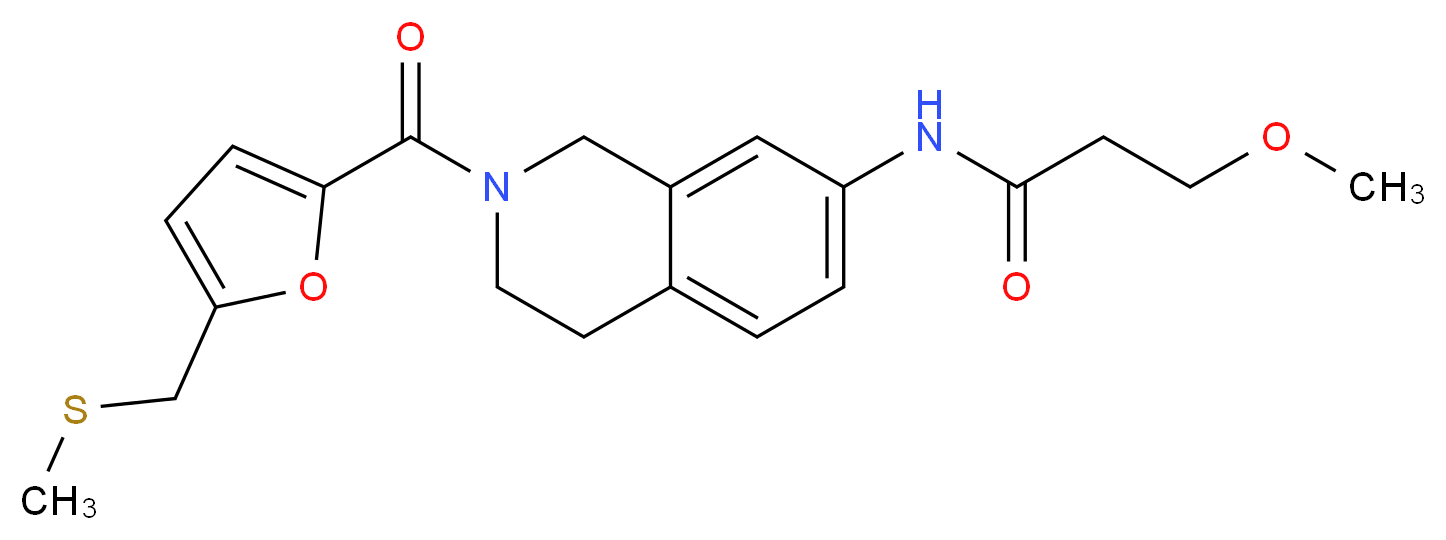 3-methoxy-N-(2-{5-[(methylthio)methyl]-2-furoyl}-1,2,3,4-tetrahydro-7-isoquinolinyl)propanamide_分子结构_CAS_)