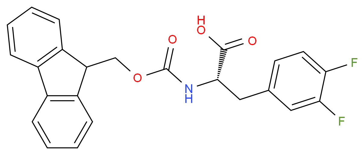 (2S)-3-(3,4-difluorophenyl)-2-{[(9H-fluoren-9-ylmethoxy)carbonyl]amino}propanoic acid_分子结构_CAS_198560-43-9