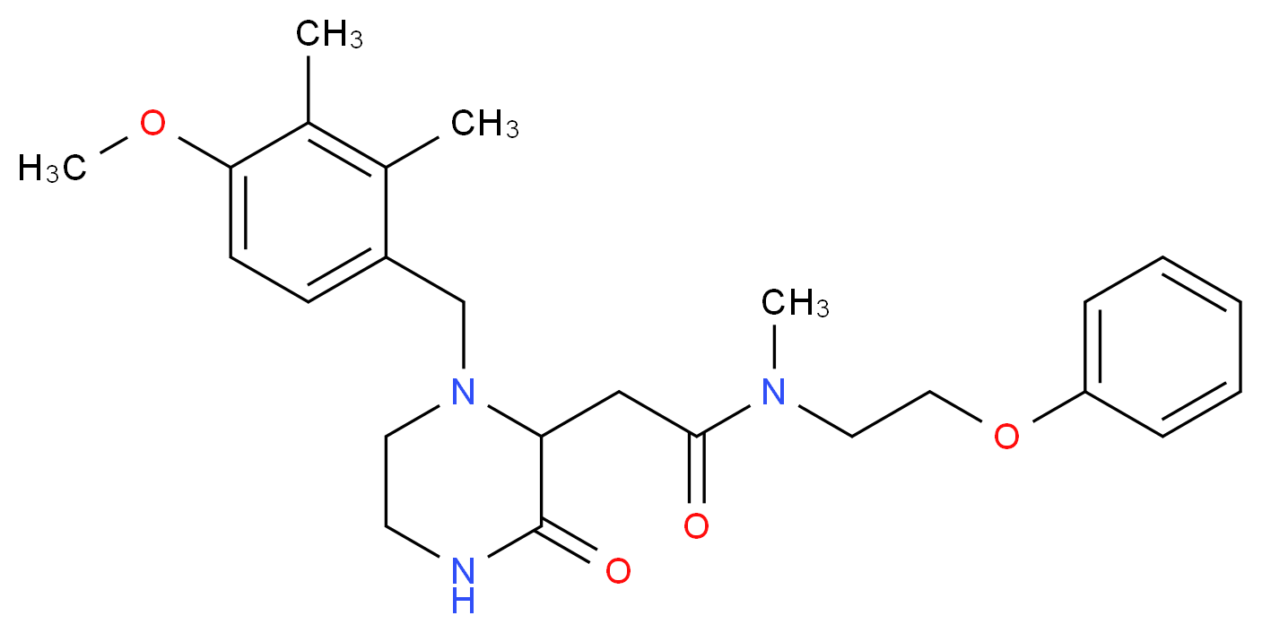 2-[1-(4-methoxy-2,3-dimethylbenzyl)-3-oxo-2-piperazinyl]-N-methyl-N-(2-phenoxyethyl)acetamide_分子结构_CAS_)