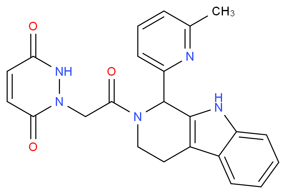 1-{2-[1-(6-methyl-2-pyridinyl)-1,3,4,9-tetrahydro-2H-beta-carbolin-2-yl]-2-oxoethyl}-1,2-dihydro-3,6-pyridazinedione_分子结构_CAS_)
