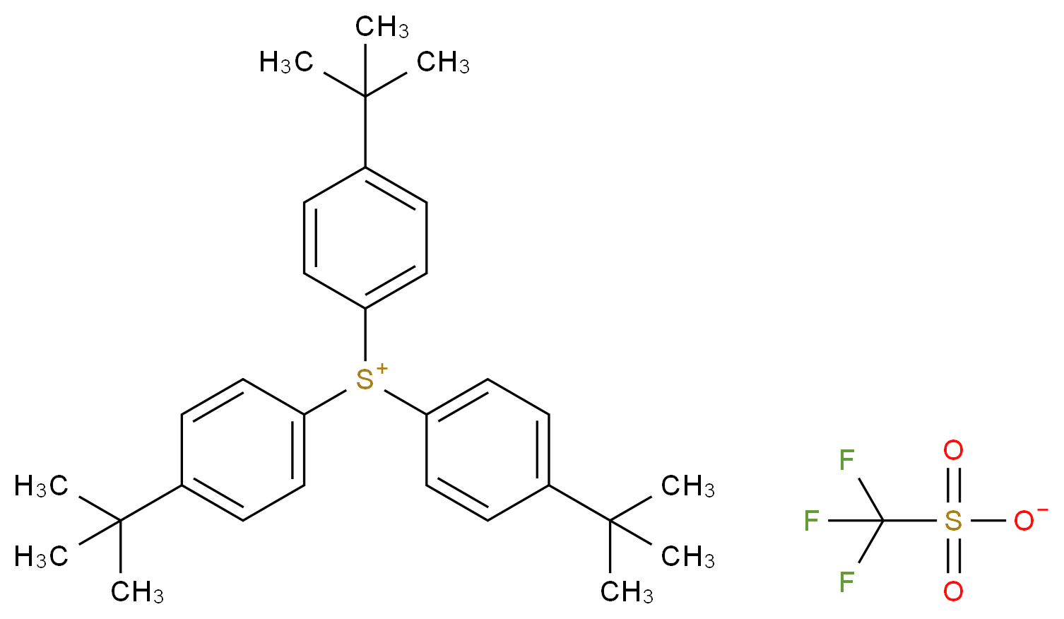 tris(4-tert-butylphenyl)sulfanium trifluoromethanesulfonate_分子结构_CAS_134708-14-8